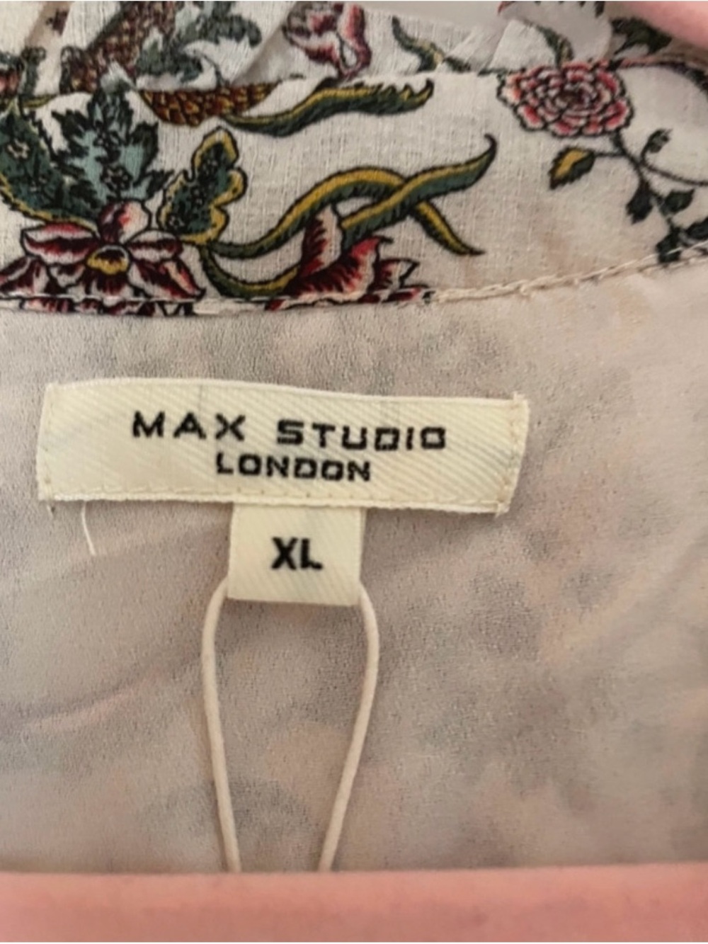 Max Studio White Maxi Dress with Black Floral Print - Picture 3 of 4
